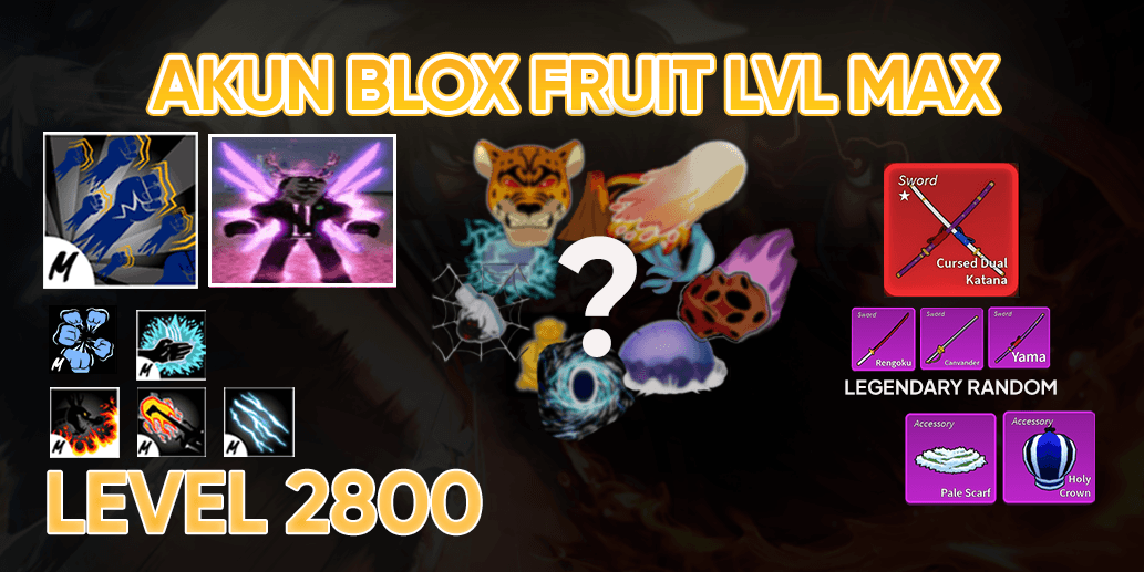 Akun Blox Fruit level max - Godhuman + CDK + V4 Full Gear T10 Cyborg