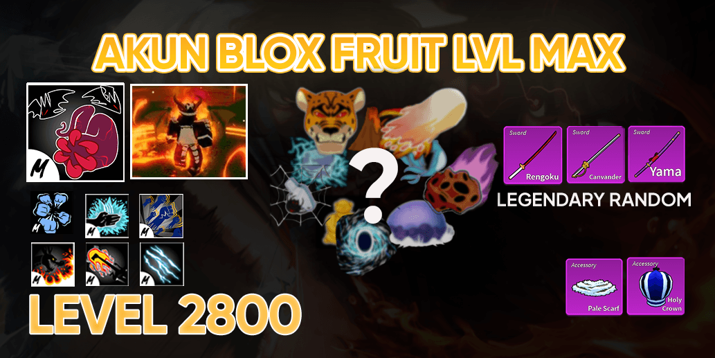 Akun Blox Fruit level max - Godhuman + Sanguine + Race V4 Draco Full Gear