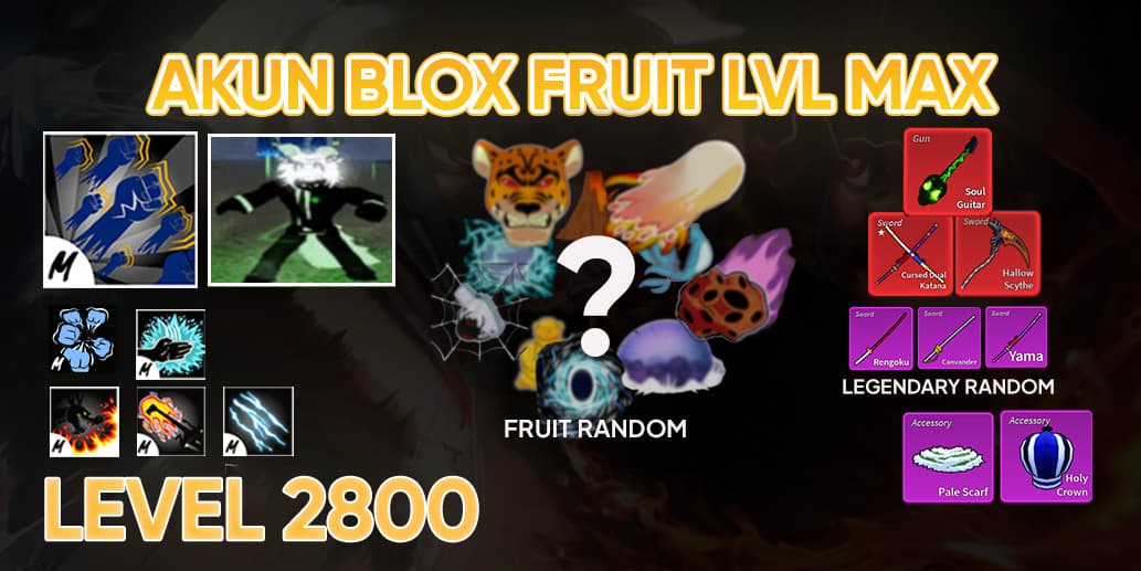 Akun Blox Fruit level max Godhuman + Race Mink V4 Full Gear