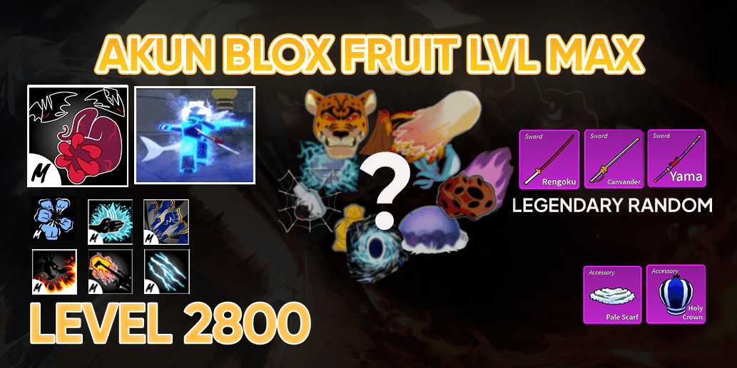 Akun Blox Fruit level max - Godhuman + Sanguine + Race V4 Shark Full Gear