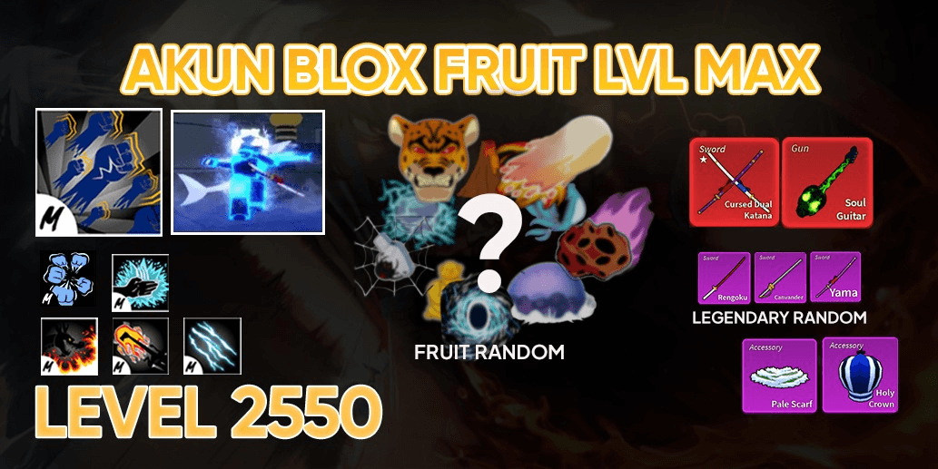 Akun Blox Fruit Level max - Godhuman + CDK + SG + Race Shark V4 Full Gear T10