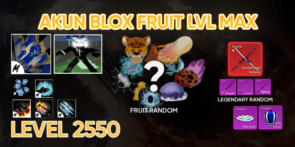 Akun Blox Fruit Level max - Godhuman + CDK + Race Mink V4 Full Gear