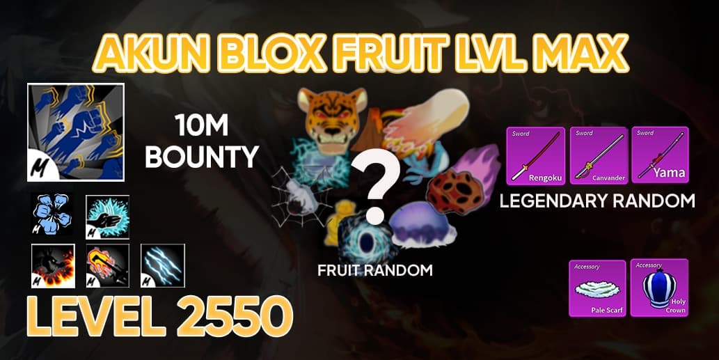 Akun Blox Fruit level max - Godhuman + 10M Bounty