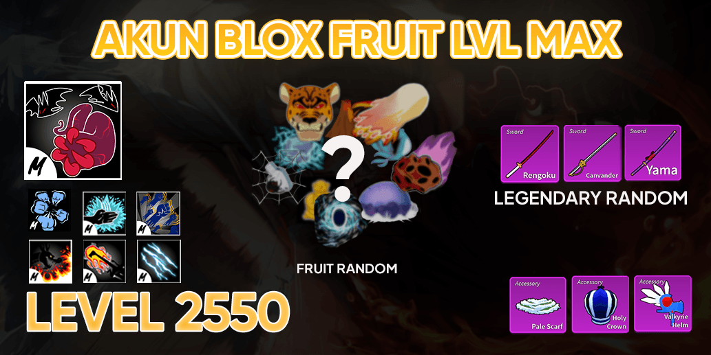 Akun Blox Fruit Level Max - Godhuman + Sanguine + Random fruit